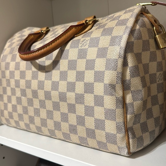 Louis Vuitton Speedy 30 Damier Azur Authentic With Key and Lock 316 - Picture 2 of 15